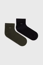 Ponožky Calvin Klein (2-pak) pánske, zelená farba, 701218706