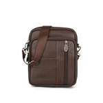 Menico Men Cowhide Business Casual Large-capacity Zipper Shoulder Crossbody Bag