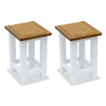End Tables 2 pcs 10.6"x9.4"x14.6" Solid Oak Wood