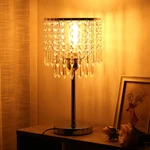 Crystal Table Pendant Lamps Bedroom Modern Wedding Decoration Dimmable Desk Lamp for Bedside Living Room Lighting