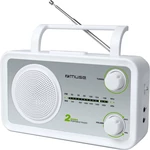 Rádioprijímač MUSE M-06SW strieborný/biely prenosné rádio • 2pásmový analógový tuner (FM/MW) • teleskopická anténa • integrovaný 3″ reproduktor • slúc