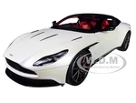 Aston Martin DB11 Morning Frost White Metallic with Black Top and Red Interior 1/18 Model Car by Autoart