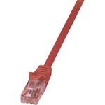 LogiLink CQ2014U RJ45 sieťové káble, prepojovacie káble CAT 6 U/UTP 25.00 cm červená samozhášavý, s ochranou 1 ks