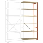 Manuflex RP1414.2001 prístavný modul regálu oddelenia  (š x v x h) 1000 x 2500 x 700 mm    drevená podlaha