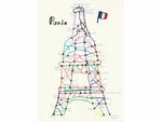 Mapa na zeď - Eiffelova věž, A2