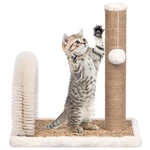 [EU Direct] vidaXL 170971 Cat Tree with Arch Grooming Brush and Scratch Post Pet Supplies Cat Puppy Home Bedpan