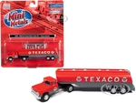 1960 Ford Tanker Truck Red and Gray "Texaco" 1/87 (HO) Scale Model by Classic Metal Works