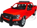 2019 Ford F-150 Lariat Crew Cab Pickup Truck Unmarked Fire Department Red "Law Enforcement and Public Service" Series 1/24 Diecast Model Car by Motor