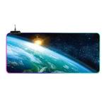 RGB Glowing Mouse Pad Half Planet Soft Rubber Anti-slip Large Gaming Keyboard Pad Desktop Protective Mat for Home Office