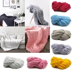 Soft Bulky Hand Knitting Chunky Yarn Wool Roving Crocheting DIY Blankets Thick