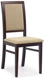 HALMAR Jídelní židle SYLWEK1 tmavý ořech/ béžová látka