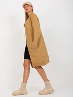 Camel long cardigan with pockets RUE PARIS