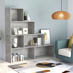 Book Cabinet/Room Divider Concrete Gray 61"x9.4"x63" Chipboard