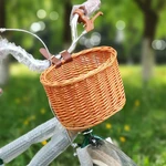 Kids Vintage Small Wicker Bike Children's Bicycle Basket Plastic Rattan Large Capacity