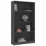 4-Tier Book Cabinet Gray 31.5"x9.4"x55.9" Chipboard