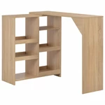 Bar Table with Moveable Shelf Oak 54.33"x15.75"x47.24"