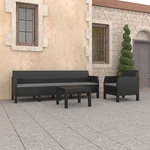 3 Piece Garden Lounge Set with Cushions PP Anthracite