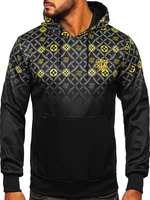 Hanorac negru-galben cu imprimeu Bolf HM507