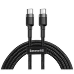 Kábel Baseus Cafule USB-C/USB-C, PD 2.0 60W, 1m (CATKLF-GG1) čierny Opletený datový a nabíjecí kabel z nylonu, slitiny hliníku a termoplastického elas