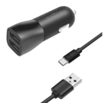 Adaptér do auta FIXED 2xUSB, 15W Smart Rapid Charge + USB-C kabel 1m (FIXCC15-2UC-BK) čierny Praktický set nabíjecího adaptéru a UCB-C kabelu FIXED pr