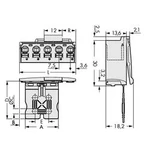 Konektor do DPS WAGO 2092-3504/002-000, 56.80 mm, pólů 4, rozteč 7.50 mm, 50 ks