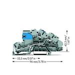 Patrová instalační svorka WAGO 2003-7640, osazení: NT, L, pružinová svorka, 5.20 mm, šedá, 50 ks