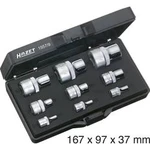 Sada nástavců pro nástrčný klíč Hazet vnější TORX, 1/4" (6,3 mm), 1/2", 3/8", chrom-vanadová ocel, 9dílná 1557/9