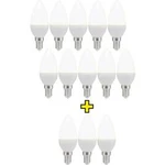 LED žárovka Basetech 230 V, E14, 3.5 W = 25 W, teplá bílá, A+ (A++ - E), tvar svíčky, 13 ks