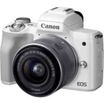 Systémový fotoaparát Canon EOS M50 EF-M 15-45 Kit, 24.1 Megapixel, bílá