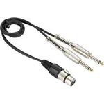 Dvojitý kabel 2x jack (M) 6,3 mm / 1x XLR (F), 0,6 m