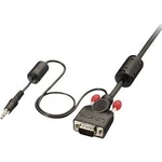 VGA / jack kabel LINDY [1x VGA zástrčka, jack zástrčka 3,5 mm - 1x VGA zástrčka, jack zástrčka 3,5 mm] černá 1.00 m