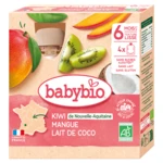 BABYBIO Kapsička kiwi, mango a kokos 6m+ 4 x 90 g