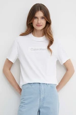 Bavlnené tričko Calvin Klein dámske,biela farba,K20K206638
