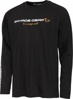 Savage Gear Tričko Signature Logo Long Sleeve T-Shirt Black Caviar L
