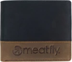 Meatfly Eddie Premium Leather Wallet Black/Oak Peněženka