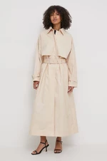Trench kabát Calvin Klein dámský, béžová barva, přechodný