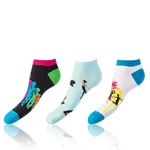Set of three pairs of unisex socks in black, white and light blue Bellinda CRAZY IN-SHOE SOCKS 3x
