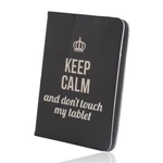 Knížkové pouzdro Fashion Keep Calm univerzální 7-8", černá