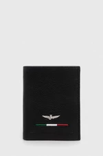 Kožená peňaženka Aeronautica Militare pánsky, čierna farba, AM154