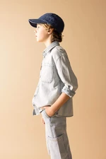 DEFACTO Boy Oversize Fit Polo Neck Jean Shirt