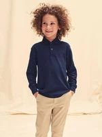 Navy blue long sleeve polo shirt Fruit of the Loom