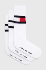 Ponožky Tommy Hilfiger 3-pack pánské, bílá barva