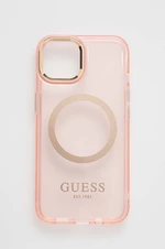 Obal na telefon Guess iPhone 14 6,1" růžová barva