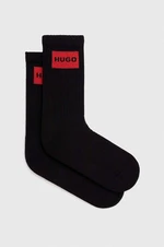 Ponožky HUGO 2-pack pánské, černá barva, 50510640