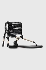 Sandále AGL Summer Gladiator dámske, čierna farba, D656083PHKL0561013