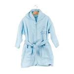 XKKO BIO Bavlnený župan Organic - Grey Stars, 6-12m, modrý