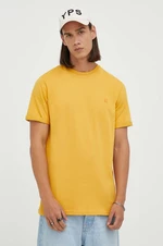 Bavlnené tričko Les Deux žltá farba, jednofarebné, LDM101155