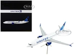 Boeing 737 MAX 8 Commercial Aircraft "United Airlines" White with Blue Tail "Gemini 200" Series 1/200 Diecast Model Airplane by GeminiJets