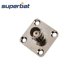 Superbat BNC 4 Hole Panel Mount Female with Solder Cup Wide Flange for Audio & Video Connector