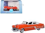 1954 Pontiac Chieftain 4 Door Coral Red with Winter White Top 1/87 (HO) Scale Diecast Model Car by Oxford Diecast